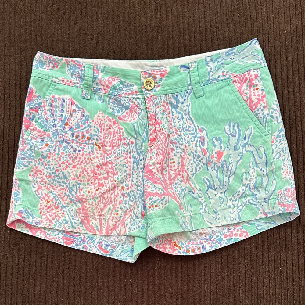 Lilly Pulitzer The Callahan Pink and Green Women's Shorts Size 2